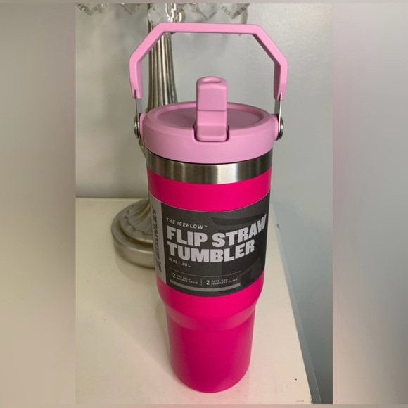 NEW Stanley 30oz IceFlow Flip Straw Stainless Steel Tumbler - Camelia Hot Pink - Picture 6 of 11